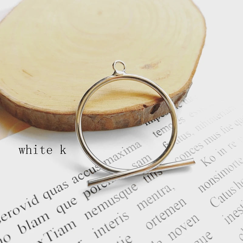 Japan & Korea Copper Pendant Round Metal DIY Earrings Accessories 6 Pieces