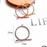 Japan & Korea Copper Pendant Round Metal DIY Earrings Accessories 6 Pieces