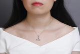 Japanese & Korean S925 Silver Fishtail Diamond Pendant Necklace