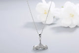 Japanese & Korean S925 Silver Fishtail Diamond Pendant Necklace