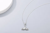 Japanese & Korean S925 Silver Fishtail Diamond Pendant Necklace