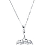 Japanese & Korean S925 Silver Fishtail Diamond Pendant Necklace