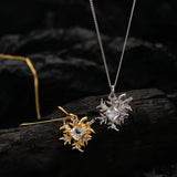 Japan & S. Korea Snow Flower Necklace S925 Sterling Silver Zircon Women's