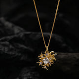 Japan & S. Korea Snow Flower Necklace S925 Sterling Silver Zircon Women's