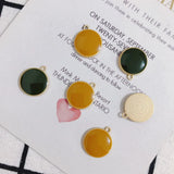 Oil Alloy Mini Candy Round Pendant Jewelry Accessories 4pcs