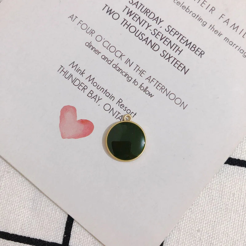 Oil Alloy Mini Candy Round Pendant Jewelry Accessories 4pcs