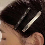 Japan & SK Matte Silver Hairpin Liu Hai Clip Word Clip Duck Beak Clip