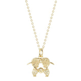 925s Silver Diamond Pendant Collarbone Chain Necklace