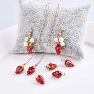 Japan & South Korea Strawberry Pendant DIY Earrings Hair Rope Material