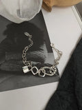 Japanese s925 Sterling Silver Heavy Industry Lock Bracelet
