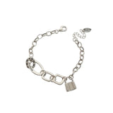 Japanese s925 Sterling Silver Heavy Industry Lock Bracelet