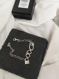 Japanese s925 Sterling Silver Heavy Industry Lock Bracelet