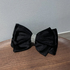 Japanese Velvet Double Bow Spring Clip Headwear Hairpin