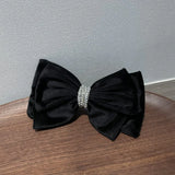 Japanese Velvet Double Bow Spring Clip Headwear Hairpin