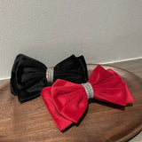 Japanese Velvet Double Bow Spring Clip Headwear Hairpin