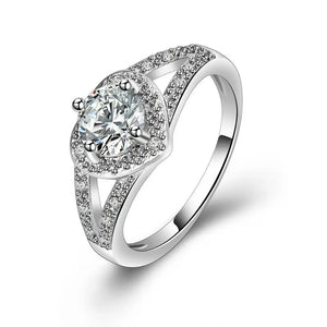Japanese Delicate Heart-shaped Crystal Ring for Engagement