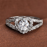 Japanese Delicate Heart-shaped Crystal Ring for Engagement