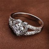 Japanese Delicate Heart-shaped Crystal Ring for Engagement