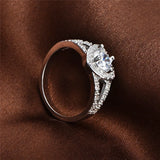 Japanese Delicate Heart-shaped Crystal Ring for Engagement