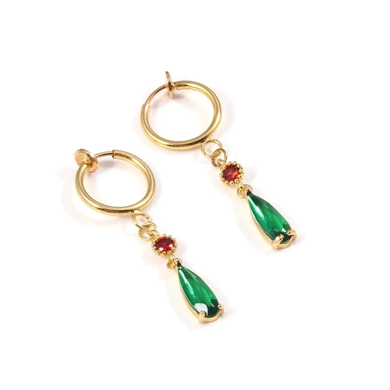 Howls Moving Castle Hauru Green Gem Eardrop for Men