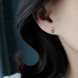 Japanese Radish Rabbit Stud Earrings 925 Sterling Silver Fresh Gift Jewelry
