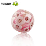 Cherry Blossom Glass Bead Bracelet with Japanese String Beads