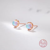 Japanese Moonstone Stud Earrings 925 Sterling Silver Small Gift Jewelry