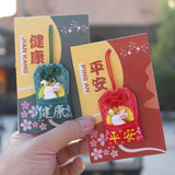 Japanese Embroidery Omamori Pendant Good Luck Rabbit Keychain