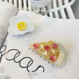 Japanese Acetate Egg Hair Claw Clips Cartoon Pizza Hairpin Headwear Accessories