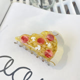 Japanese Acetate Egg Hair Claw Clips Cartoon Pizza Hairpin Headwear Accessories