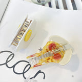 Japanese Acetate Egg Hair Claw Clips Cartoon Pizza Hairpin Headwear Accessories