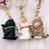 Japanese Lucky Cat Keychain for Women PVC Wristband Key Chain Bag Gift