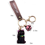Japanese Lucky Cat Keychain for Women PVC Wristband Key Chain Bag Gift