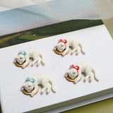 Japanese Sleeping Bow Cat Lucky Cat Doll DIY Jewelry Earrings Accessories