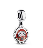 Japanese Dharma Charm 925 Sterling Silver Bead
