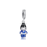 Japanese Doll Kimono Dangle Charms 925 Silver Beads Women Jewelry
