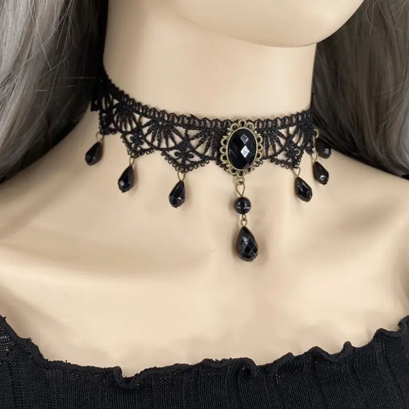 Gothic Lolita Collarbone Chain Lace Neckchain Choker