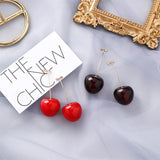 Harajuku Style Cherries Petal Dried Flower Fruit Earrings Exaggerated