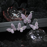 Crystal Butterfly Stud Earrings for Women - Zirconia Earrings