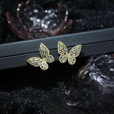 Crystal Butterfly Stud Earrings for Women - Zirconia Earrings