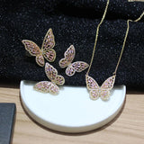 Crystal Butterfly Stud Earrings for Women - Zirconia Earrings