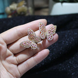 Crystal Butterfly Stud Earrings for Women - Zirconia Earrings