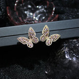 Crystal Butterfly Stud Earrings for Women - Zirconia Earrings