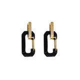 Japanese EERA chain buckle candy-colored rhinestone earrings