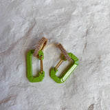 Japanese EERA chain buckle candy-colored rhinestone earrings