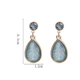 Japanese Temperament Female Crystal Stone Water Drop Clip Earrings