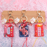 Japanese Sincere Bless Keychain Embroidered Key Pendant Omamori Ornament