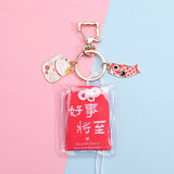 Japanese Sincere Bless Keychain Embroidered Key Pendant Omamori Ornament