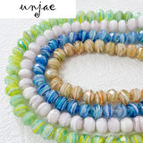Japanese Star Sky Flat Round Glass Beads DIY Necklace Bracelet Earrings
