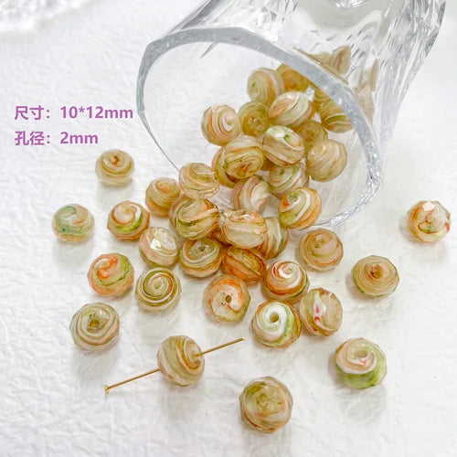 Japanese Star Sky Flat Round Glass Beads DIY Necklace Bracelet Earrings